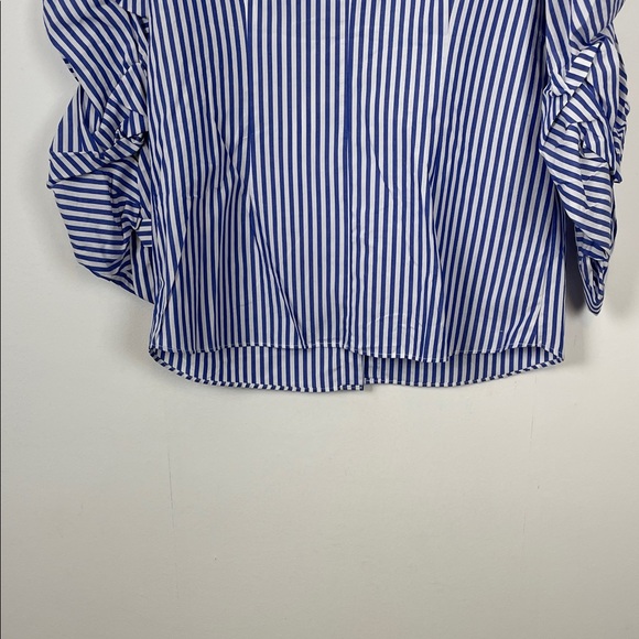 For The Republic Classy Nautical Blue and White Striped Size M Button Down Shirt - Picture 7 of 9